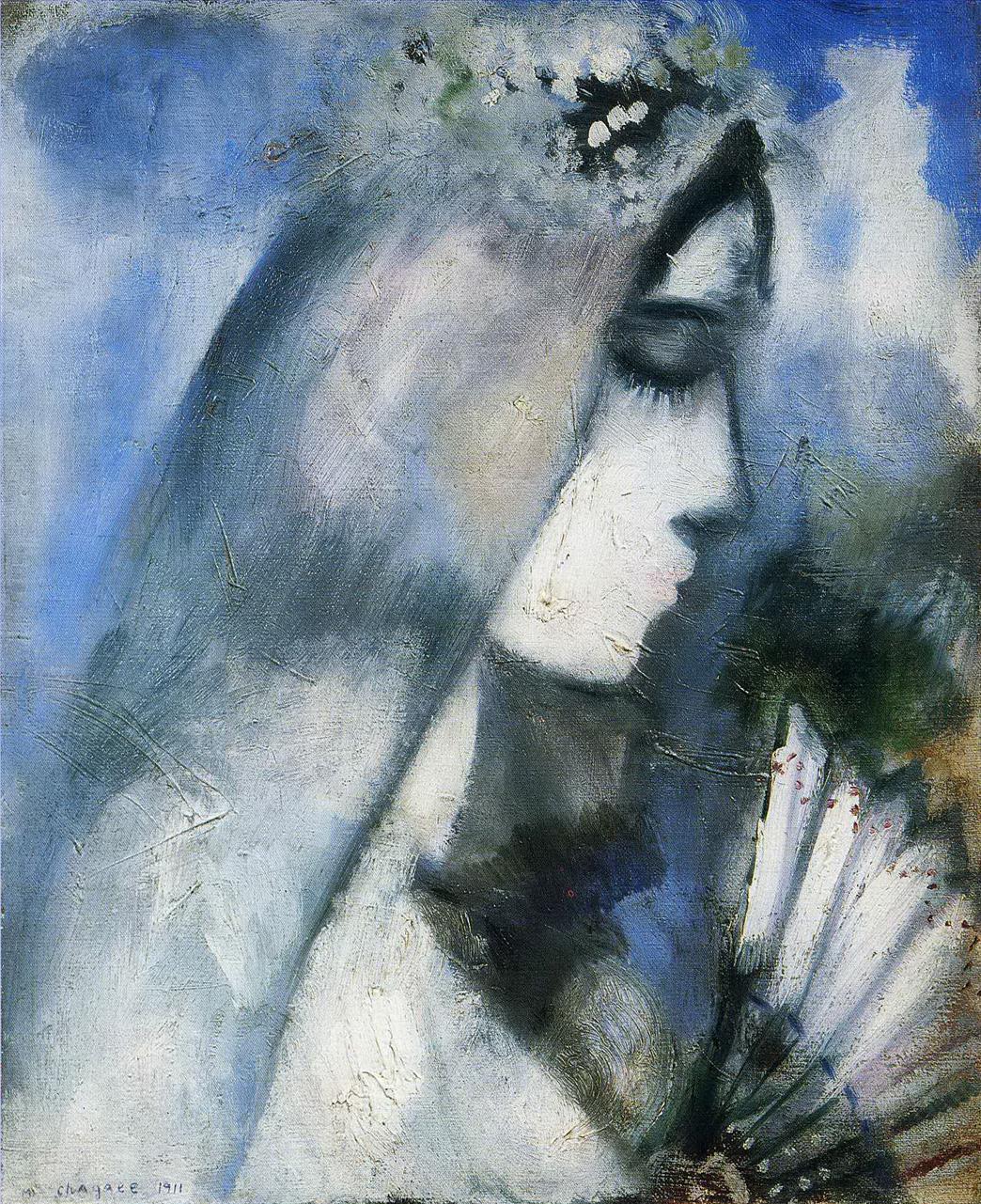 扇を持つ花嫁 現代美術 マルク・シャガール油絵